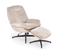 Комплект HALMAR DECLAN (кресло+подставка для ног) (бежевый/черный)