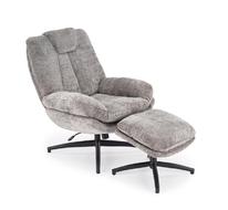 Комплект HALMAR DECLAN (кресло+подставка для ног) (серый/бежевый)