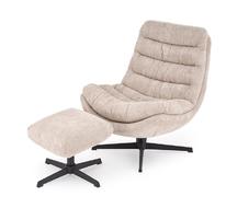 Комплект HALMAR OLYMPIC (кресло+подставка для ног) (капучино/черный)