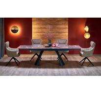 Стол обеденный HALMAR MARVIN 180 раскладной (бордовый мрамор/черный)