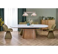 Стол обеденный HALMAR SIRIUS 160 раскладной (белый мрамор/натуральный)