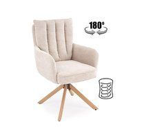 Стул HALMAR K594 (светло-бежевый/дуб натуральный), поворотный