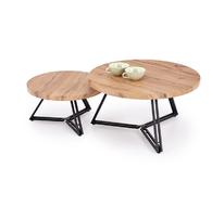 Комплект HALMAR ANGER (2 стола журнальных) (дуб золотой/черный)