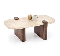 Стол журнальный HALMAR CANOA (травертин/орех) 120/70