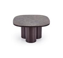 Стол журнальный HALMAR CORDINA (коричневый мрамор/коричневый) 80/45