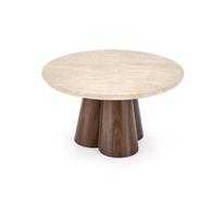 Стол журнальный HALMAR FRIDA (травертин/орех) 80/46