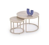 Комплект HALMAR PAOLA (2 стола журнальных) (травертин/кашемир)