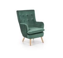 Кресло Halmar RAVEL (темно-зеленый/натуральный)